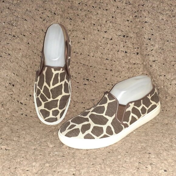 COLE HAAN-Grand.Os-Jennica Shimmer Giraffe Print-Loafers-Sz 7.5B-Excellent - Picture 1 of 7